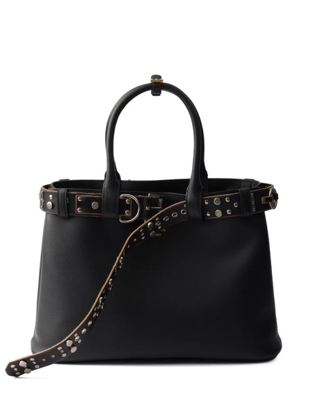  Prada Large Buckle Tote Bag - Black 