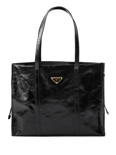  Prada Large Leather Tote Bag - Black 