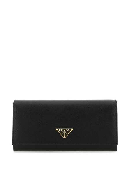  Prada Large Leather Wallet - Black 
