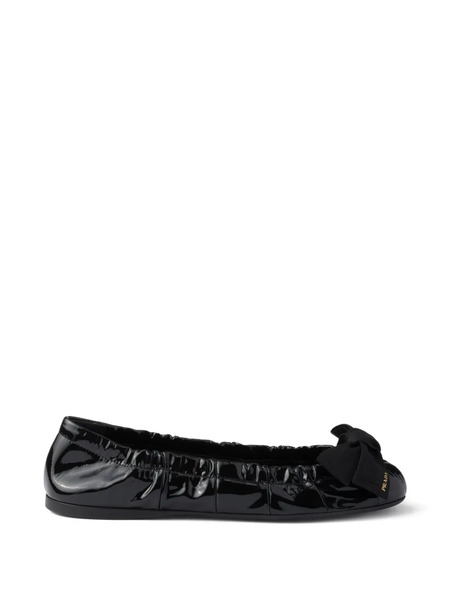  Prada Leather Ballet Flats - Black 
