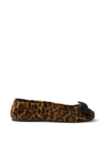  Prada Leather Ballet Flats - Brown 