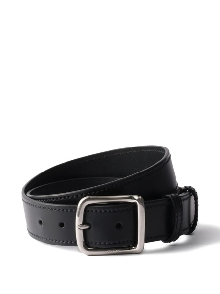  Prada Leather Buckle Belt - Black 
