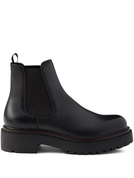 Prada Leather Chelsea Boots - Black 