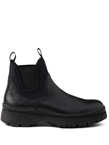  Prada Leather Chelsea Boots - Black 