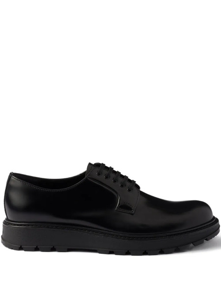  Prada Leather Derby Shoes - Black 