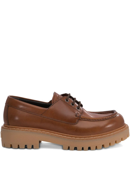  Prada Leather Derby Shoes - Brown 