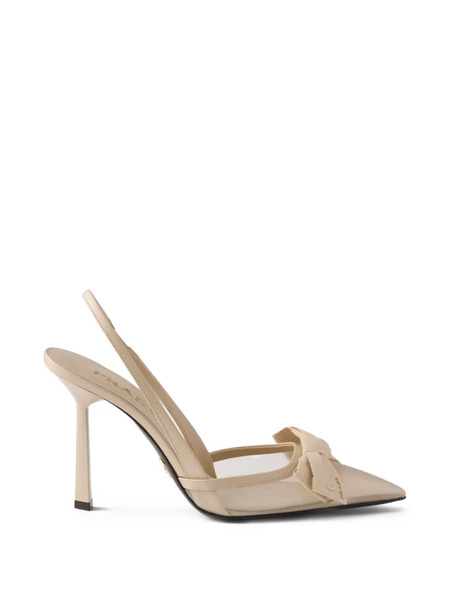  Prada Leather Heeled Pumps - Neutrals 