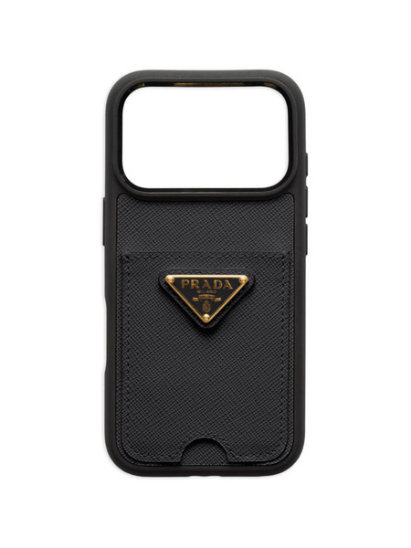  Prada Leather Iphone 17 Pro Case - Black 