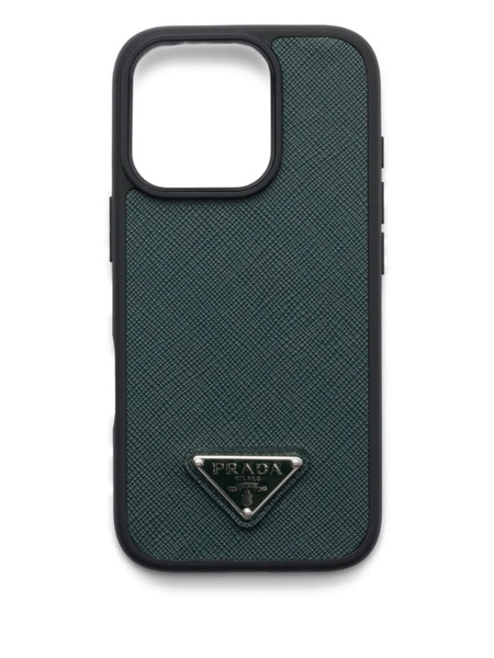  Prada Leather Iphone 16 Pro Case - Green 