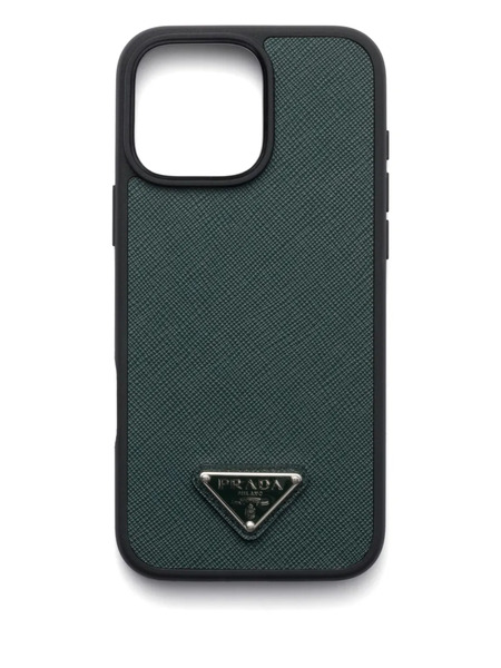  Prada Leather Iphone 16 Pro Case - Green 