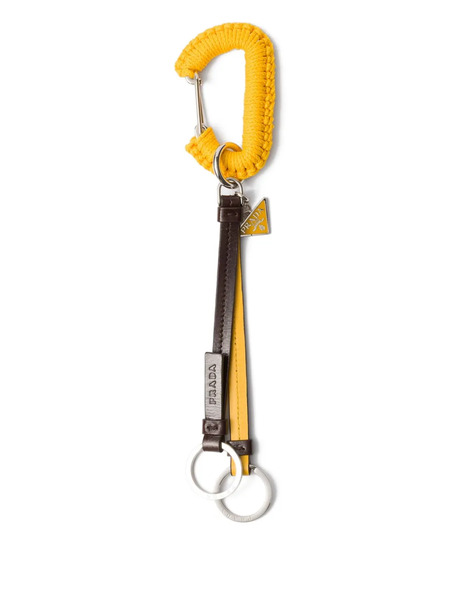  Prada Leather Keychain Charm - Yellow 