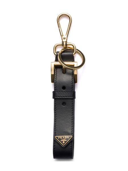  Prada Leather Keyring - Black 