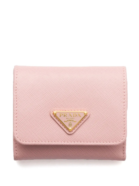  Prada Leather Logo Wallet - Pink 