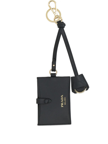  Prada Leather Mirror Case Pendant - Black 