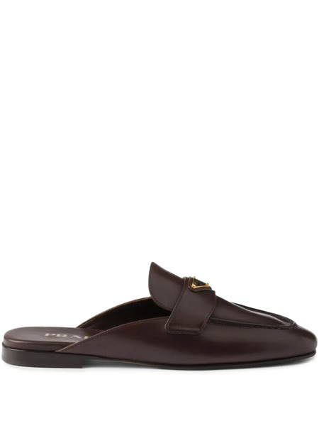  Prada Leather Mules - Brown 