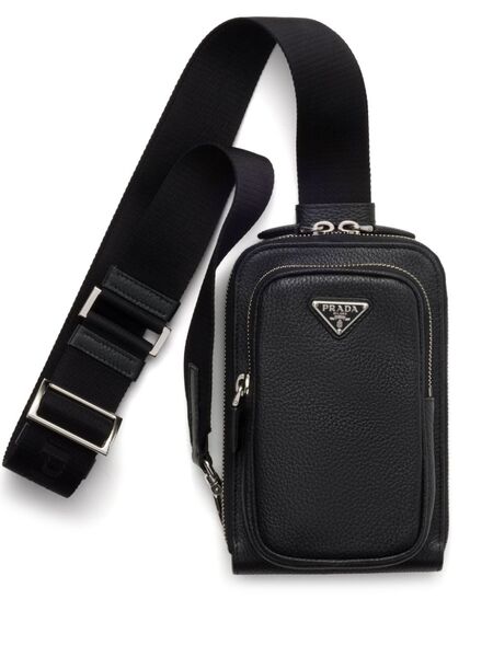  Prada Leather Phone Case - Black 