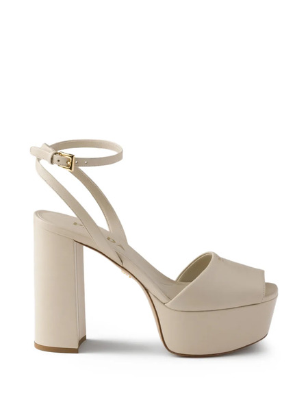  Prada Leather Platform Sandals - Neutrals 
