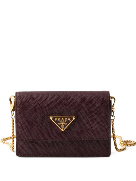  Prada Leather Shoulder-strap Card Holder - Purple 