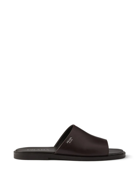  Prada Leather Slides - Brown 