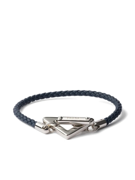  Prada Leather T-bar Bracelet - Silver 