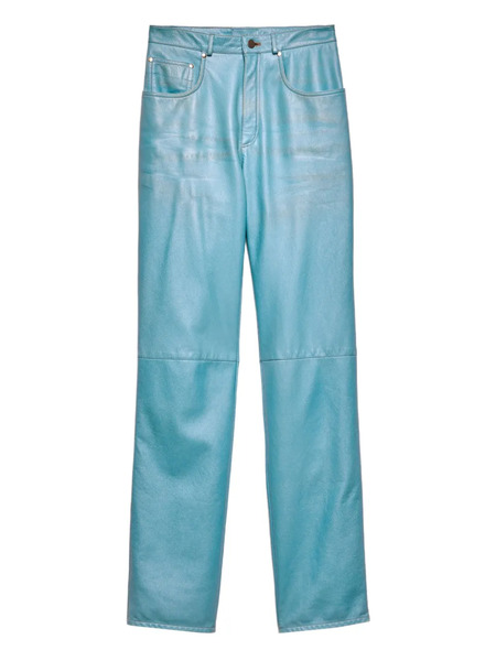  Prada Leather Trousers - Blue 