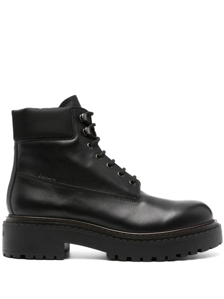  Prada Leather Work Boots - Black 