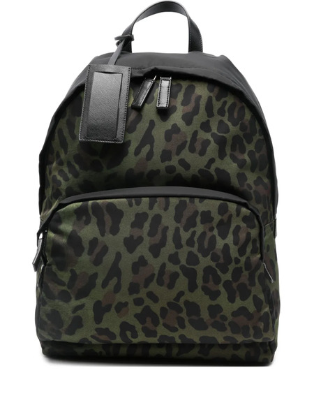  Prada Leopard-print Backpack - Green 