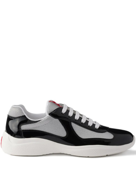  Prada Linea Rossa Patent-leather Sneakers - Black 