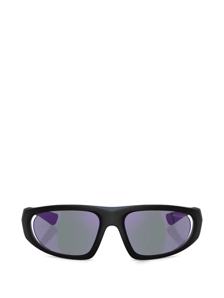  Prada Linea Rossa Rectangle Logo Sunglasses - Blue 