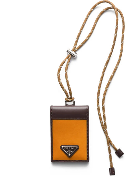  Prada Logo-detail Strap Card Holder - Orange 