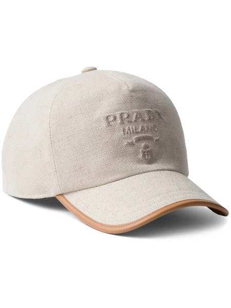  Prada Logo-embossed Cap - Neutrals 