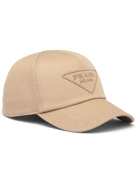  Prada Logo-embroidered Denim Baseball Cap - Neutrals 