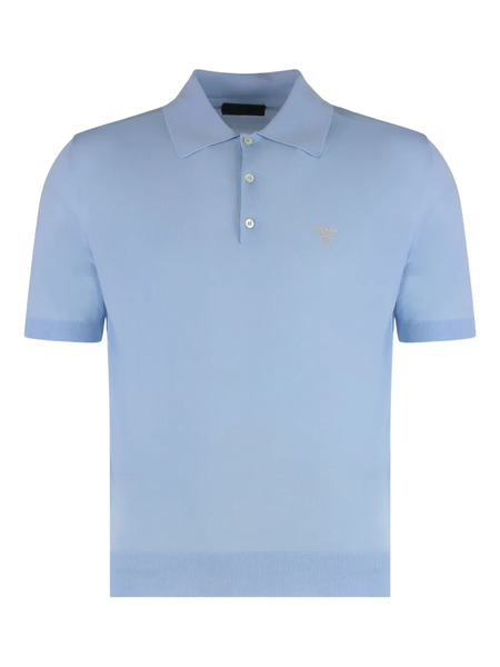  Prada Logo-embroidered Polo Shirt - Blue 