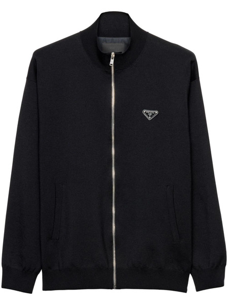  Prada Logo-patch Cardigan - Black 