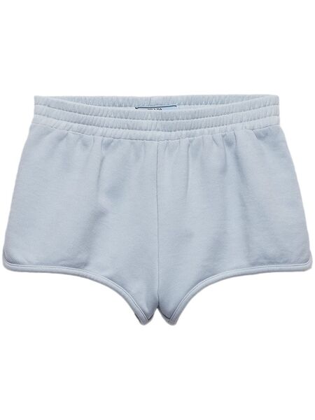  Prada Logo-patch Fleece Shorts - Blue 