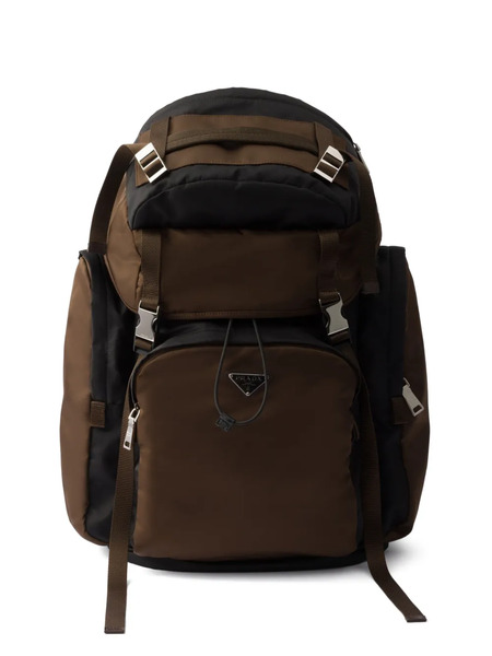  Prada Logo-plaque Buckled Backpack - Brown 
