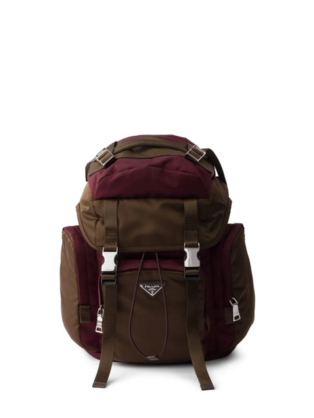  Prada Logo-plaque Buckled Backpack - Brown 