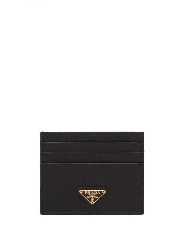  Prada Logo-plaque Card Holder - Black 
