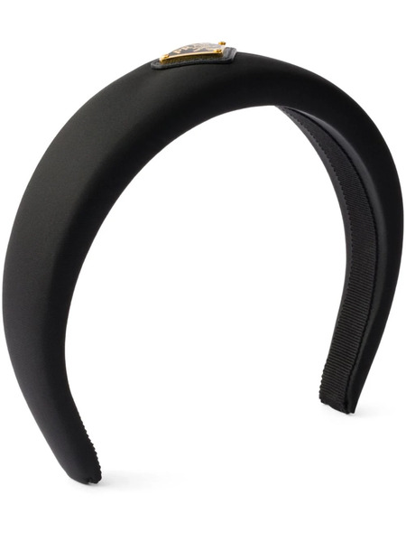  Prada Logo-plaque Re-nylon Headband - Black 