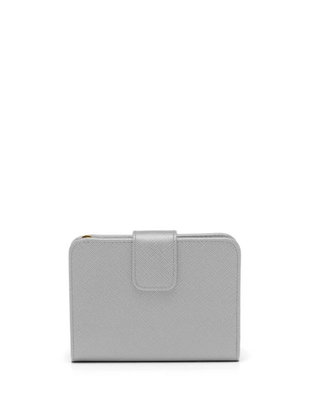  Prada Logo-plaque Saffiano Wallet - Grey 