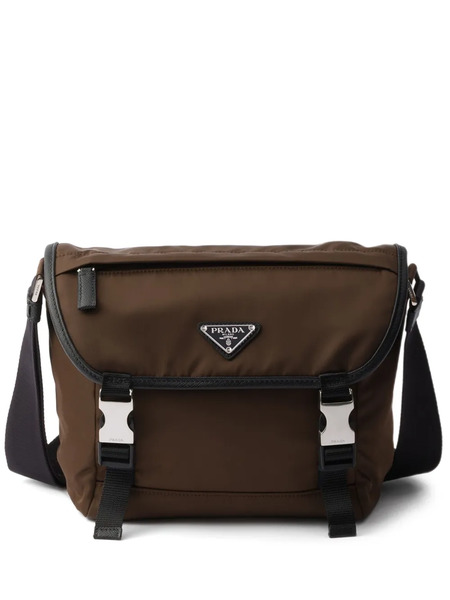  Prada Logo-plaque Shoulder Bag - Brown 
