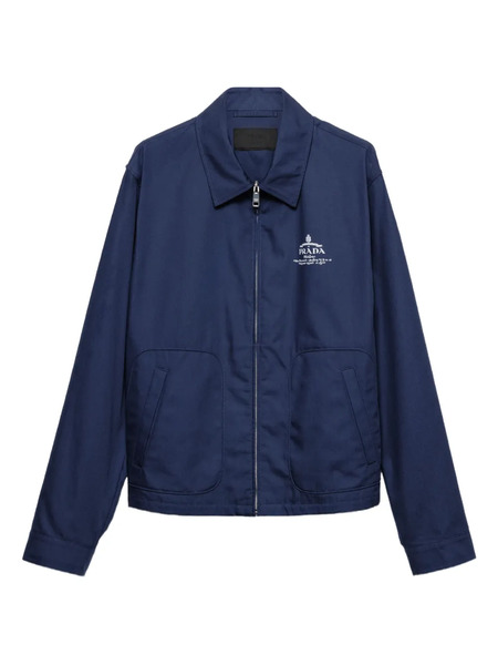  Prada Logo Zip-up Jacket - Blue 
