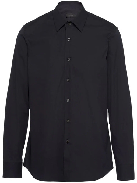  Prada Long-sleeved Poplin Shirt - Black 