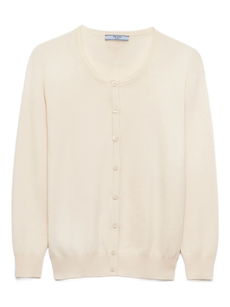 Prada Long-sleeves Button Cardigan - Neutrals 