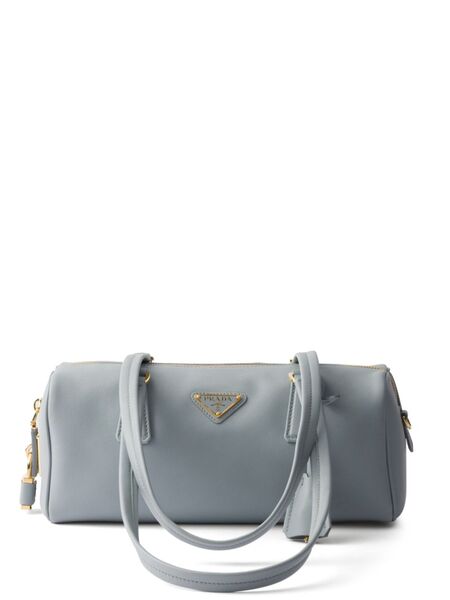  Prada Medium Leather Top-handle Bag - Blue 