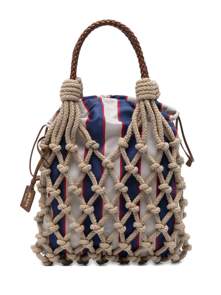  Prada Medium Noué Macramé Tote Bag - Neutrals 