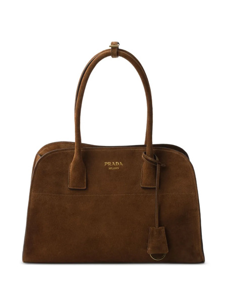  Prada Medium Suede Tote Bag - Brown 