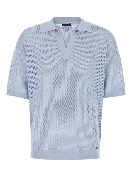  Prada Mesh-knit Polo Shirt - Blue 