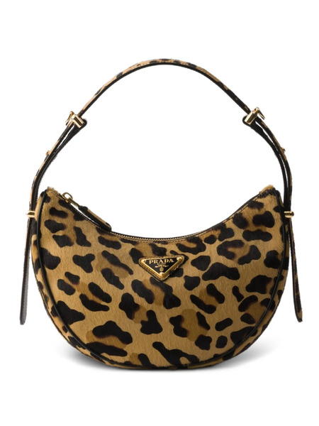  Prada Mini Arqué Printed Leather Shoulder Bag - Neutrals 