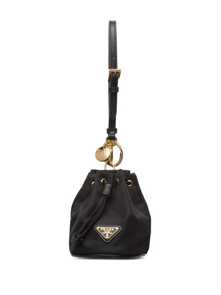  Prada Mini Icon Re-nylon Keychain Charm - Black 